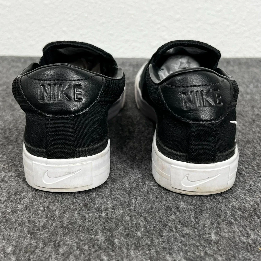Nike Court Legacy Slip On Sneakers Black White Swoosh Logo Casual Women's 5.5‎ - Picture 4 of 8